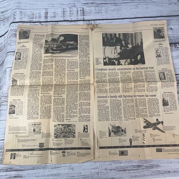 Vintage Akron Beacon Journal Newspaper Dec 1 1991/Dec 7 1941 Pearl Harbor Infamy - Picture 13 of 16